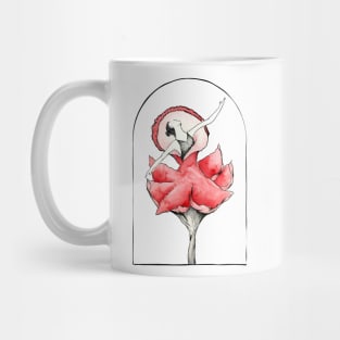 Watercolor ballerina born in red flower Mug